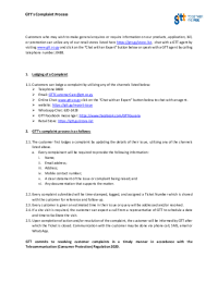 GTT’s Complaint Process